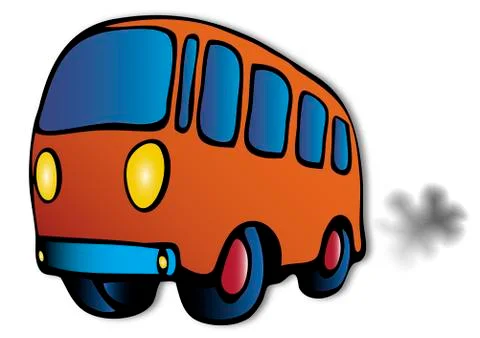 Orange bus illustration Stock Illustration