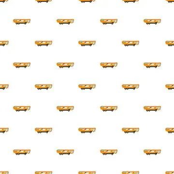 Orange bus seamless pattern creating transportation background Stock Illustration