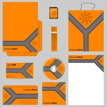 Orange business vector set Stock Illustration
