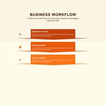 Orange Business Workflow Process Infographic Stock Illustration