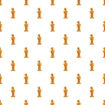 Orange bust statues repeating pattern background design Stock Illustration