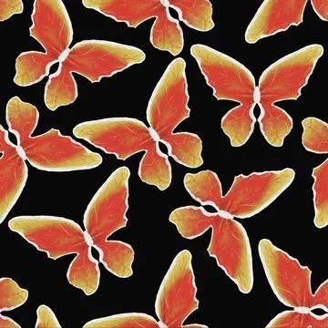 Orange butterflies Illustrazione stock