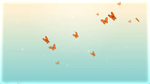 Orange butterfly animation flying in gradient loop Stock Footage 346642779