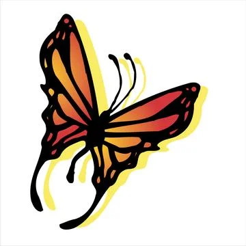 Orange Butterfly Illustration Stock Illustration
