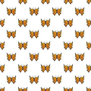 Orange butterfly seamless pattern creating a whimsical backdrop 스톡 일러스트