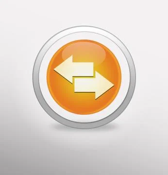 Orange button with arrows left and right Stock Illustration