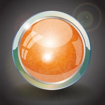 Orange button. Stock Illustration