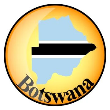 Orange button with the image maps of button Botswana Stock Illustration