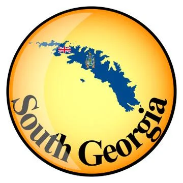 Orange button with the image maps of South Georgia Stock Illustration