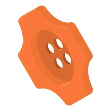 Orange button shirt icon, isometric 3d style Stock Illustration