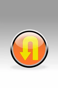Orange button showing arrow sign, close up Stock Illustration