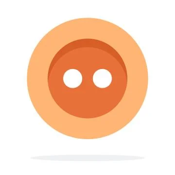 Orange button with two holes vector flat isolated Stock-Illustration