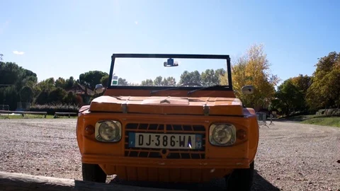 Orange Cabriolet Parked In Provence Stock Footage 97360811