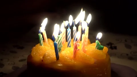 Orange cake birthday Video stock 146249839