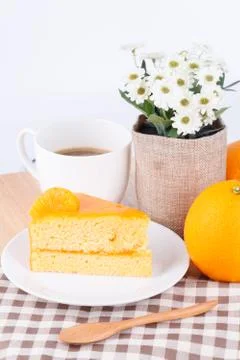 Orange cake with coffee Foto stock