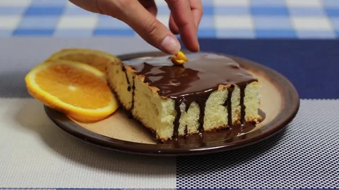 Orange Cake Stock Footage 70339660