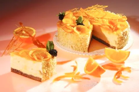 Orange cake Stock Photos