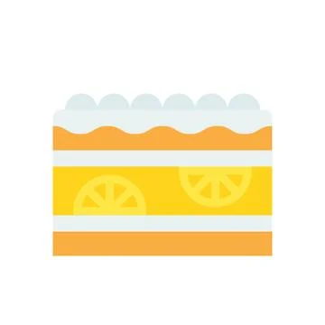 Orange cake vector illustration, flat style icon Illustrazione stock