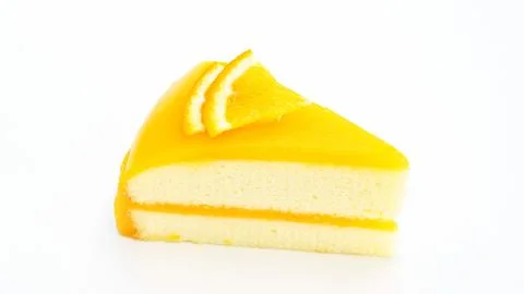 Orange cake on a white background. Stock Photos