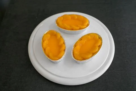 Orange Cake on white dish Stock Photos