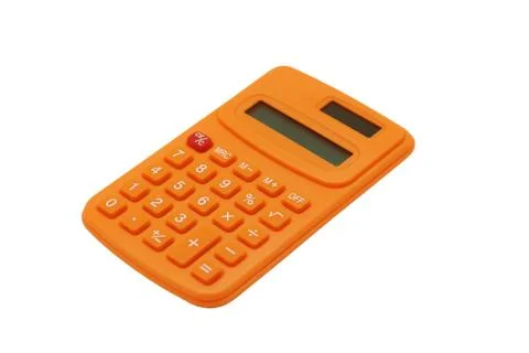 Orange calculation isolated on white Stock Photos