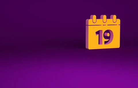 Orange Calendar with Happy Easter icon isolated on purple background. Spring  Stockillustratie