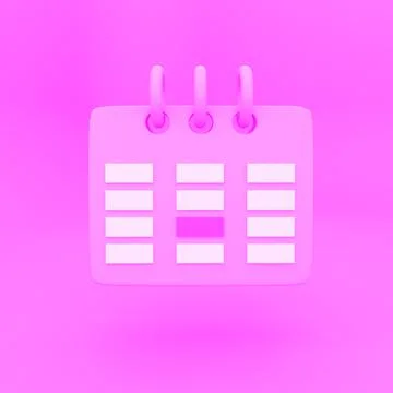 Orange Calendar icon 3d render isolated on white background. Stockillustratie