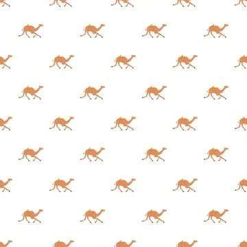 Orange camel repeating pattern on white background Illustrazione stock