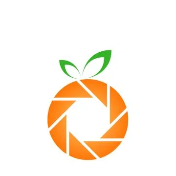 Orange camera logo Stock Illustration