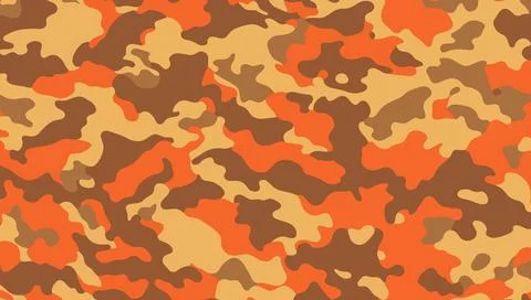Orange camouflage pattern background, vector design. Stock Illustration