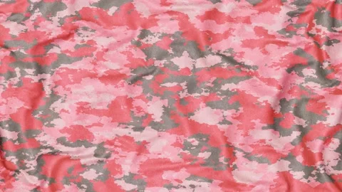 Orange camouflage pattern cloth as fly away opener 3D animation with alpha Video stock 159749358