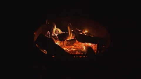 Orange campfire glow Stock Footage 112146825