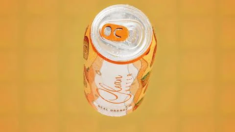 Orange Can Model With Orange Background Stock Illustration