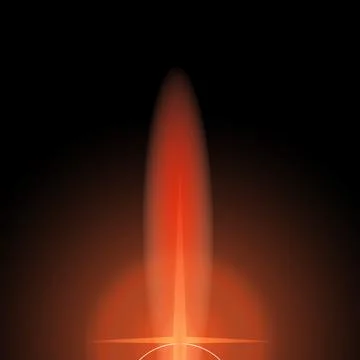 Orange Candle Flame with Wick on Transparent Background - Vector Glowing Fire Stock Illustration