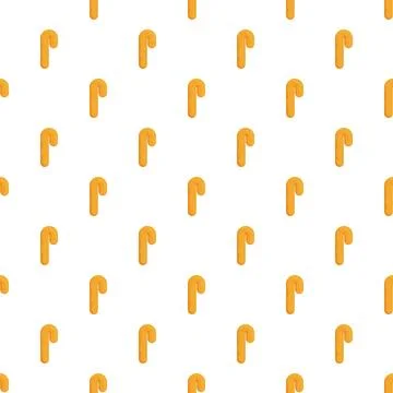 Orange candy cane repeating pattern on white background Illustrazione stock