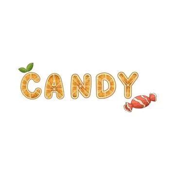 Orange candy letter illustration Stock Illustration