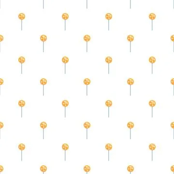 Orange candy lollipops repeating pattern background design Stock Illustration