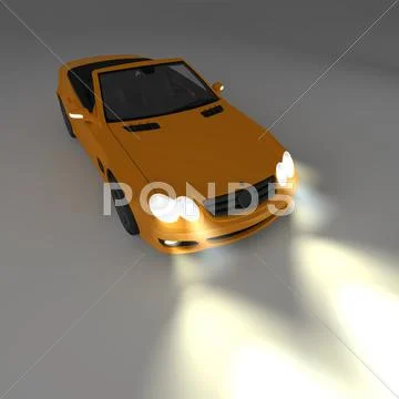 Orange car 4 Stock Illustration