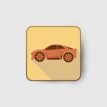 Orange car icon Stock Illustration
