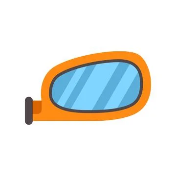 Orange car side mirror flat design icon vector Stock Illustration