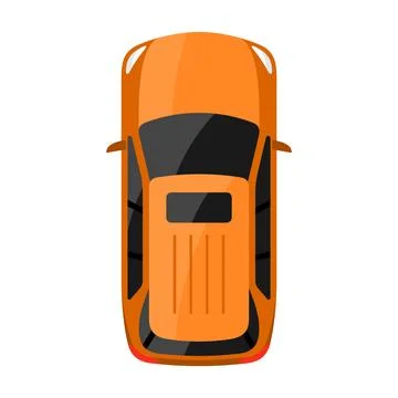 Orange car top view vector illustration Stock Illustration