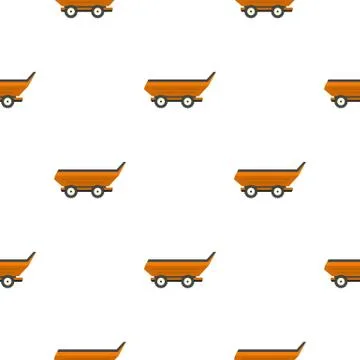 Orange car trailer pattern flat Illustrazione stock