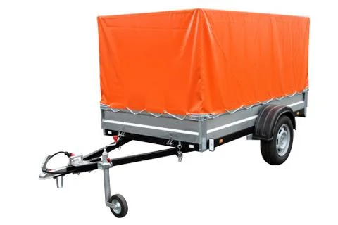 Orange car trailer Stock Photos