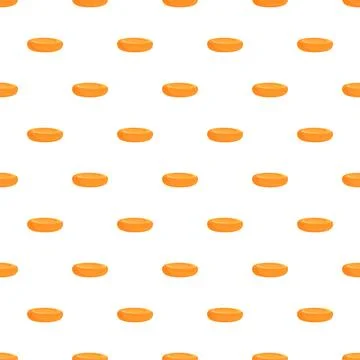 Orange caramel candy seamless pattern on white background Illustrazione stock