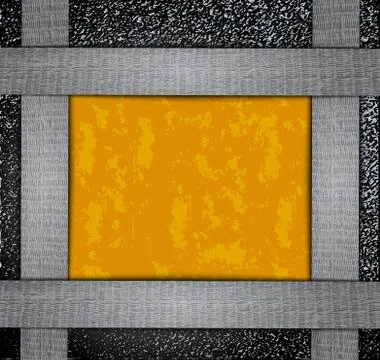 Orange card  texture on a metal background with place for your t Illustrazione stock