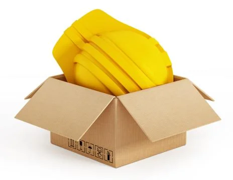 Orange cardboard box Illustrazione stock