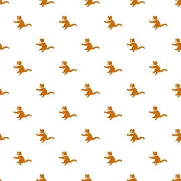 Orange cartoon cat seamless repeating pattern design Stock Illustration