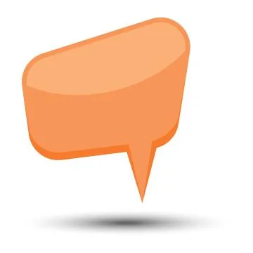 Orange cartoon comic balloon speech bubble without phrases and with shadow Stock Illustration