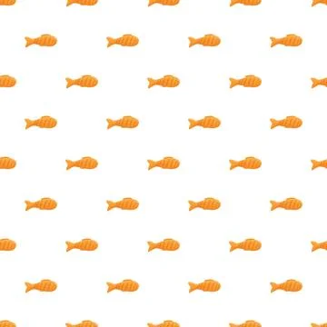 Orange cartoon fish creating a seamless pattern Stock Illustration