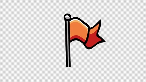 Orange Cartoon Flag Icon Stock Footage 322599626